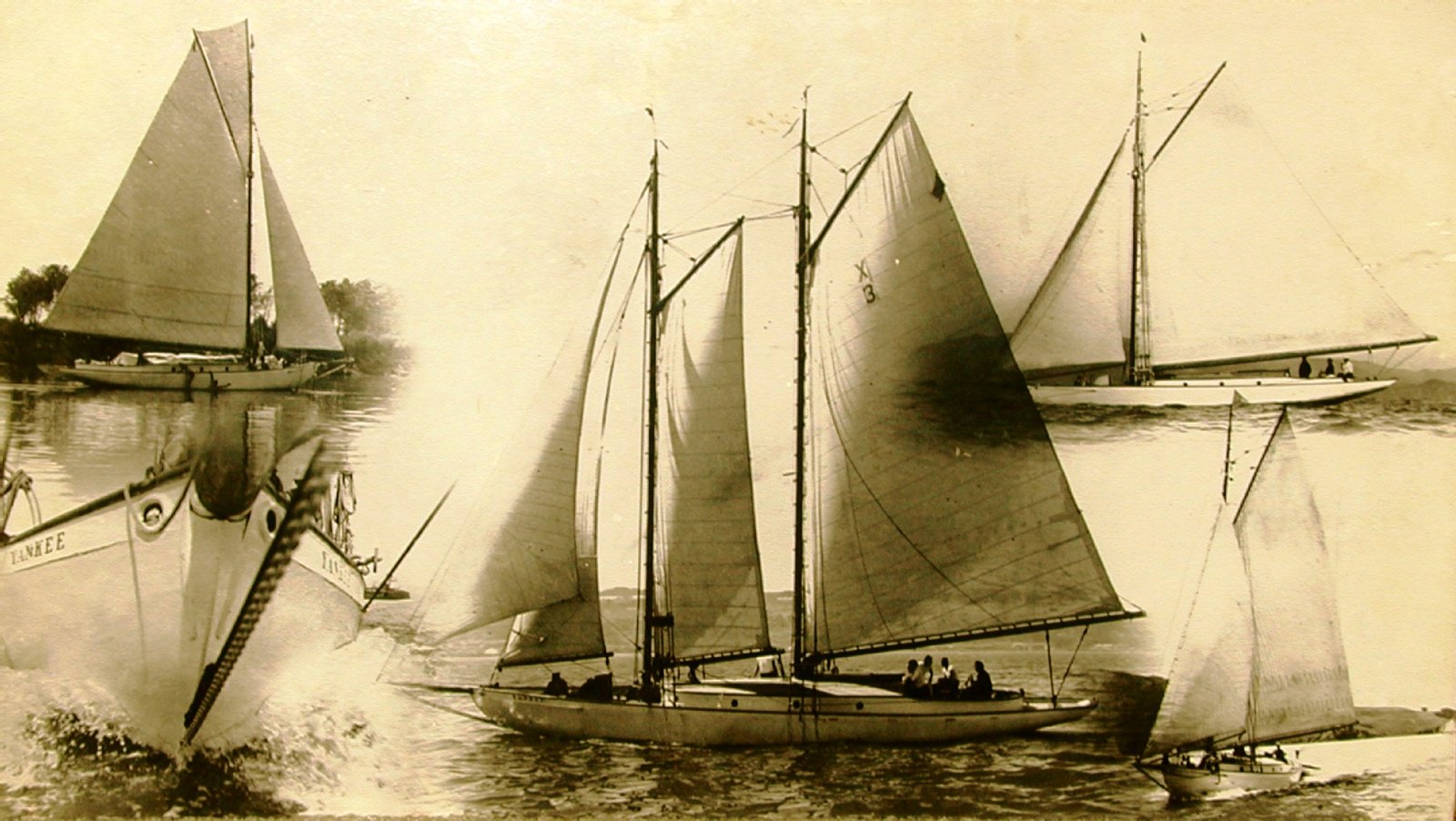 A collage of images spanning Yankee's history