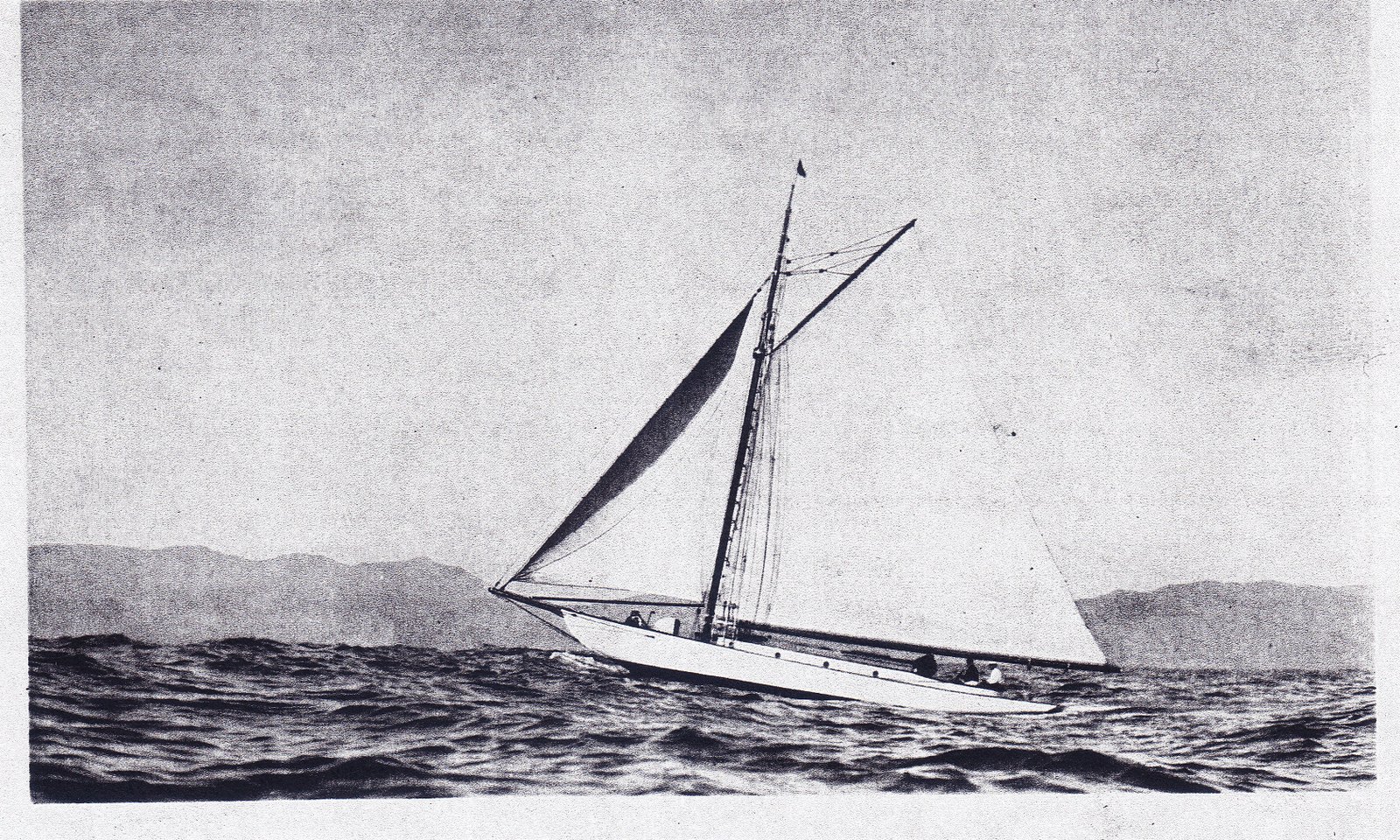 Yankee in her original gaff sloop rig